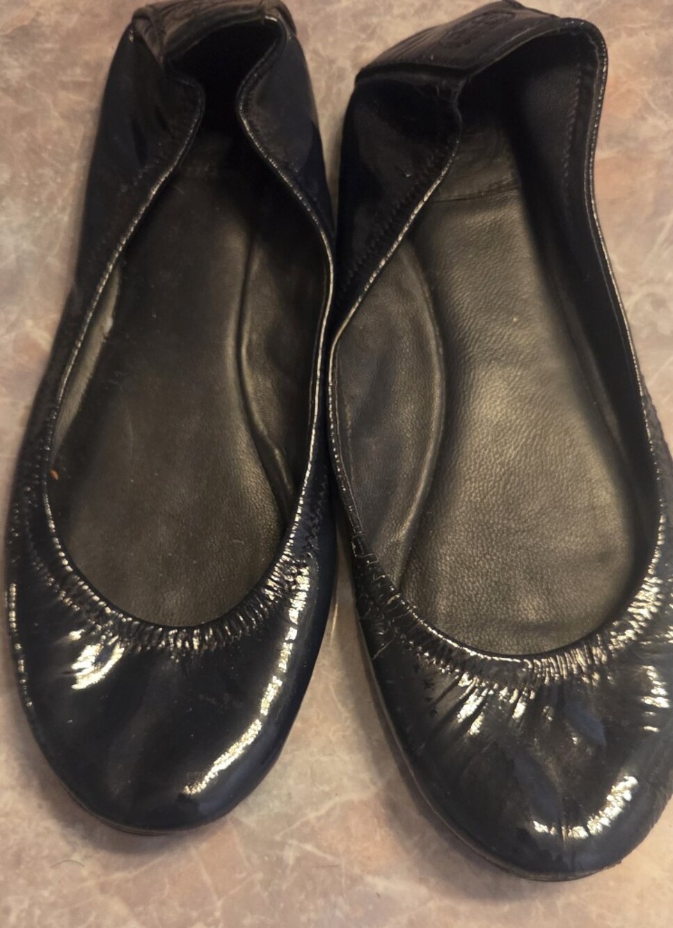 Tory Burch Navy Patent Leather Ballet Flats
